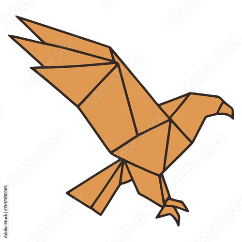 eagle animal bird origami papercraft hobby flat color vector illustration template design