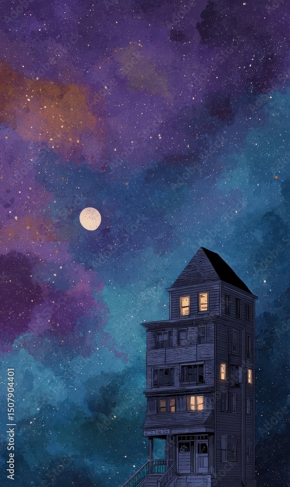 Fototapeta premium Enchanted Night Sky Scene