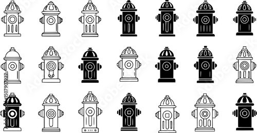set of fire hydrant vector, vector and illustration, vector style
