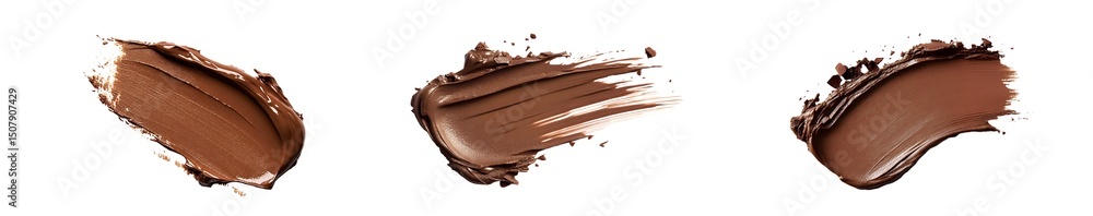 custom made wallpaper toronto digitalset of Chocolate-toned cosmetic product swatches on a white background.