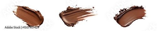 Wallpaper Mural set of Chocolate-toned cosmetic product swatches on a white background. Torontodigital.ca