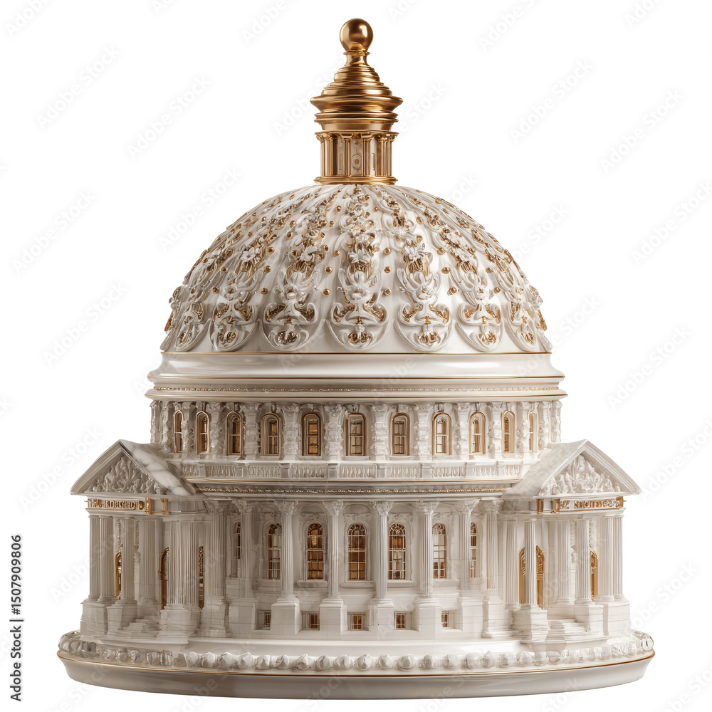 Obraz premium Exquisite Porcelain Model of a Neoclassical
