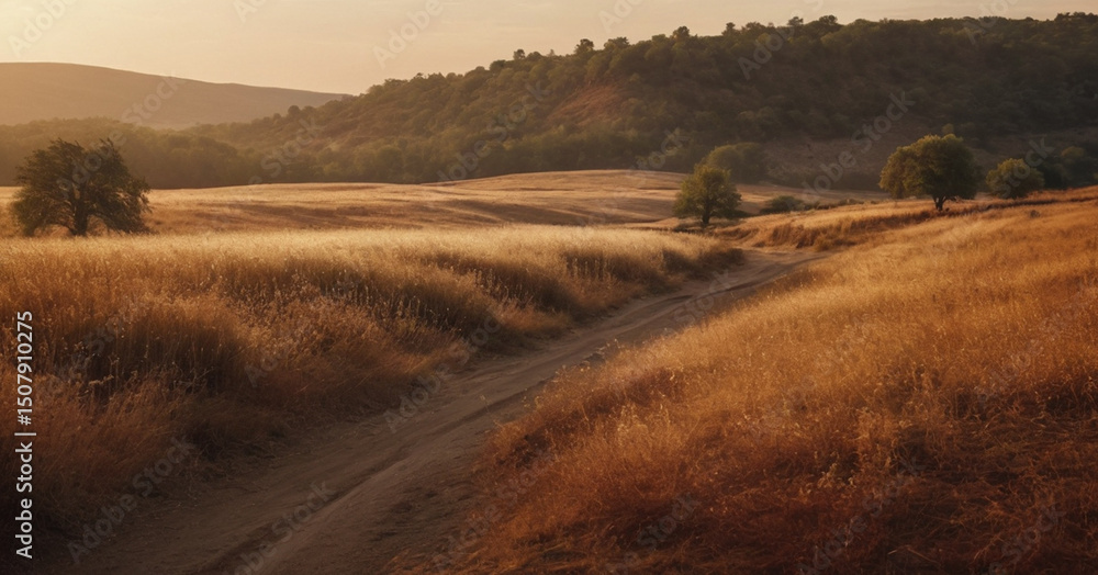 Obraz premium sunset in the field