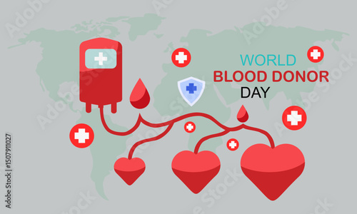 World Blood Donor Day Gray Backgrond