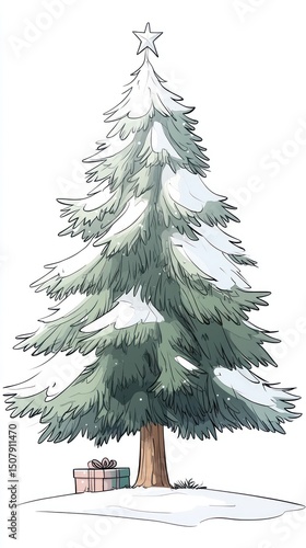 Christmas tree with gift