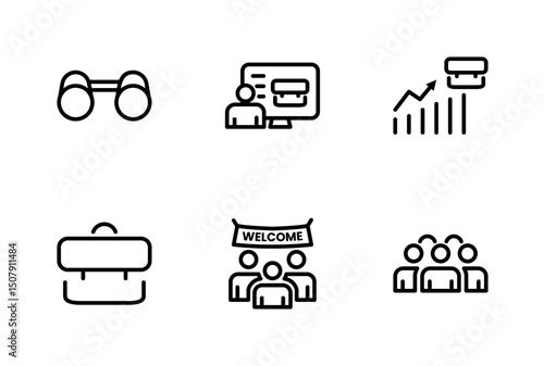 Hiring Process Line Icons. Recruitment, Job Application, Interview, Candidate Selection Vector Set