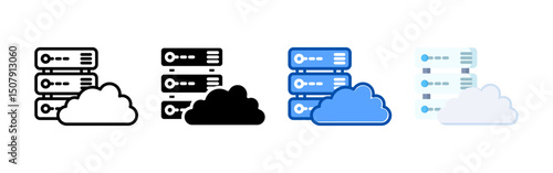 Database icon set bundle. Multi style icon collection perfect for websites, apps, and presentations. Simple vector icon collection
