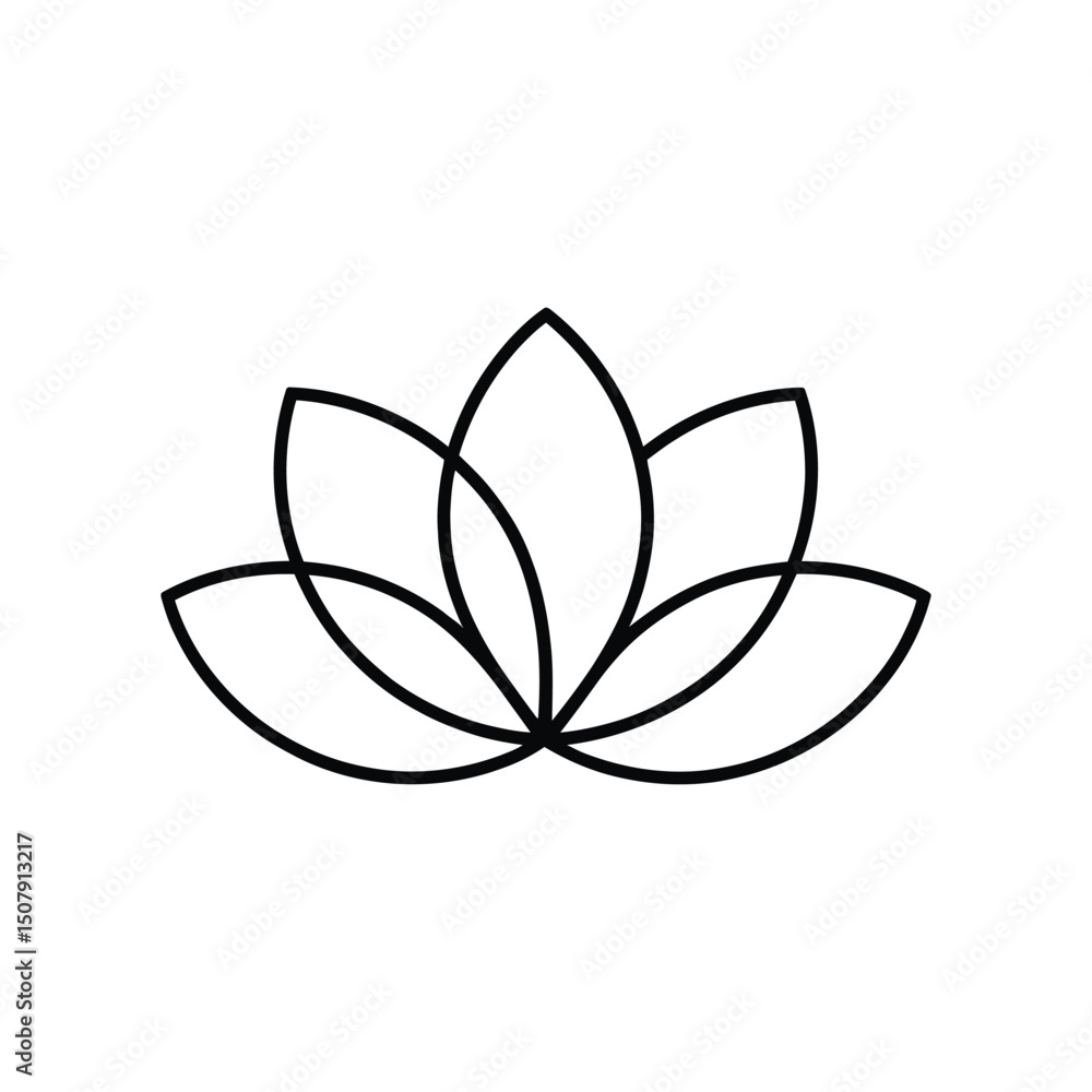 Fototapeta premium Minimal lotus icon design in vector