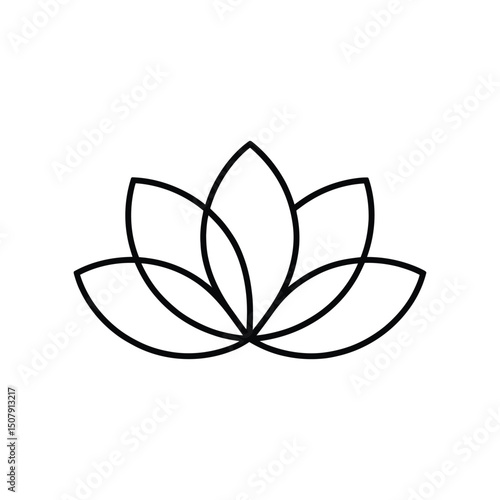 Minimal lotus icon design in vector

