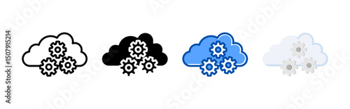 Cloud icon set bundle. Multi style icon collection perfect for websites, apps, and presentations. Simple vector icon collection