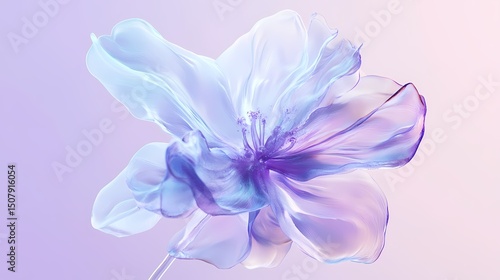 digital technology glass purple flower poster background