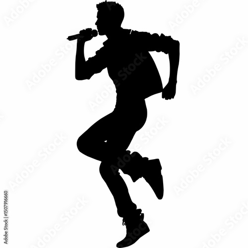 silhouette of a man singing contest icon