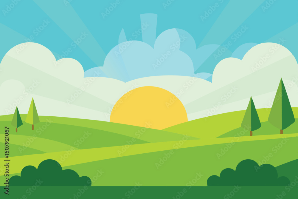 Obraz premium landscape with mountains and trees background