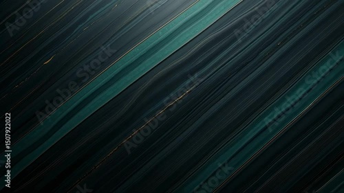 Abstract Dark Green and Gold Streaks Flowing Diagonally Across the Frame