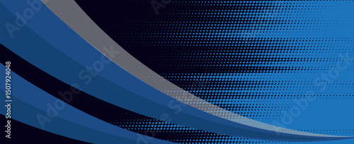 Vector blue line background curve element with black space for text and message design, overlapping layers