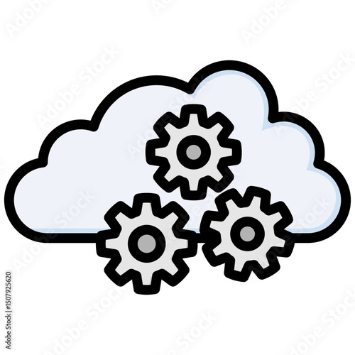 Cloud lineal color icon. Simple vector icon design in lineal color style. Editable vector format