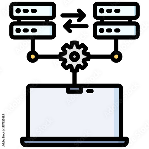 Migration lineal color icon. Simple vector icon design in lineal color style. Editable vector format
