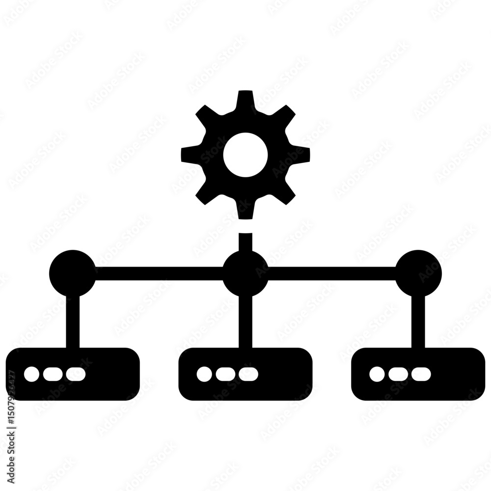 Fototapeta premium Data management gylph icon. Simple vector icon design in gylph style. Editable vector format