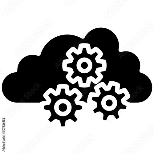 Cloud gylph icon. Simple vector icon design in gylph style. Editable vector format