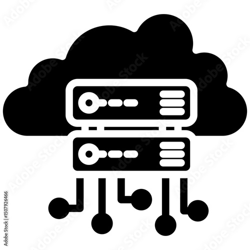 Server gylph icon. Simple vector icon design in gylph style. Editable vector format