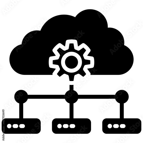 Cloud storage gylph icon. Simple vector icon design in gylph style. Editable vector format