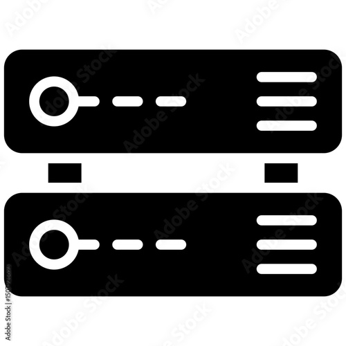 Database gylph icon. Simple vector icon design in gylph style. Editable vector format