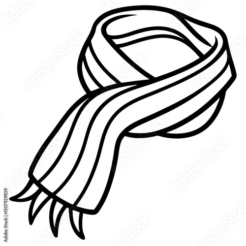 Minimal Scarf Vector on White