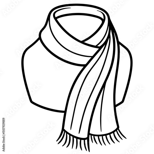 Minimal Scarf Vector on White