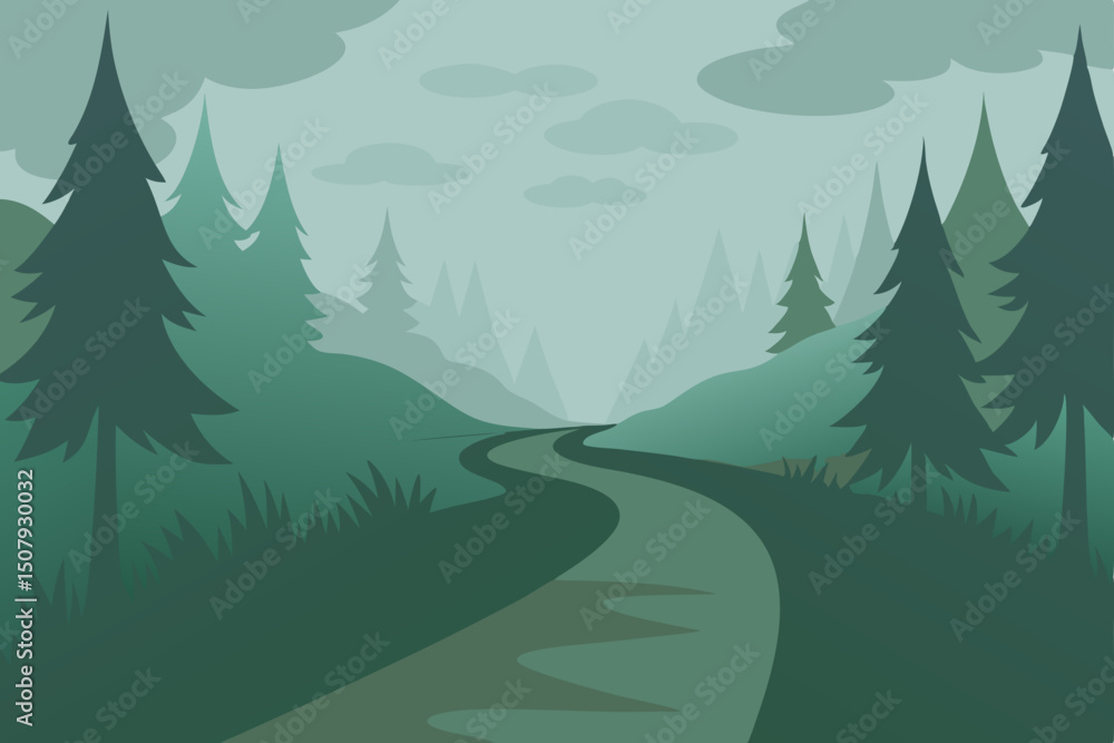 Fototapeta premium winter landscape with forest