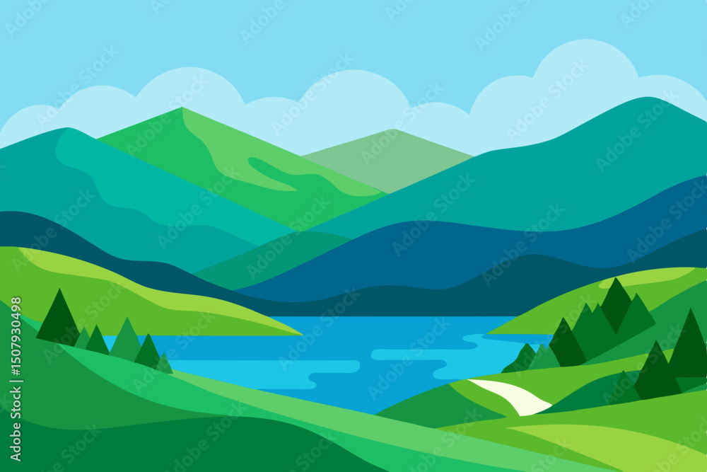 landscape with mountains and blue sky landscape with mountains and blue sky