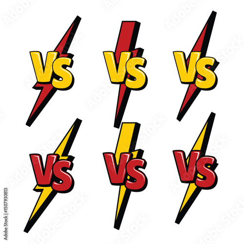 Comic Versus Lettering Vector Illustration