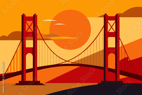 golden gate bridge silhouette