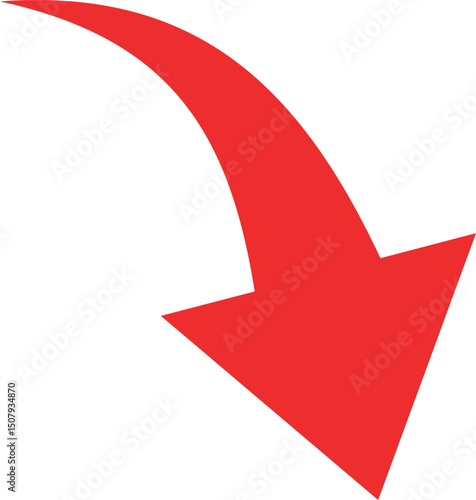 赤い太い下向き矢印ベクター