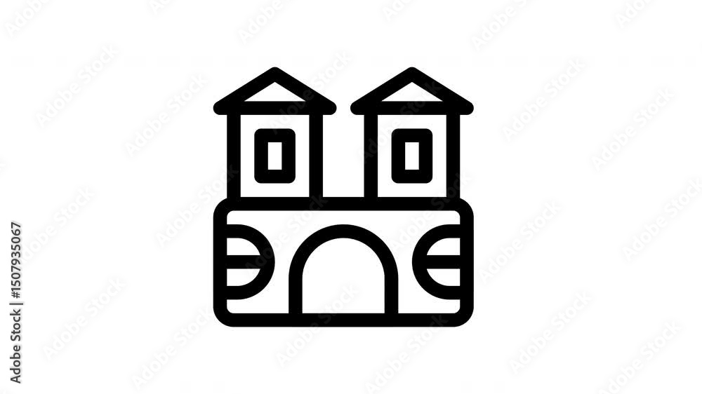 haunted house minimalist stroke animation haunted house minimalist stroke animation