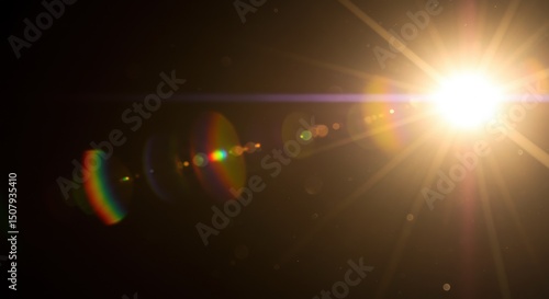 太陽光フレア、背景素材、光線が差し込むイメージ