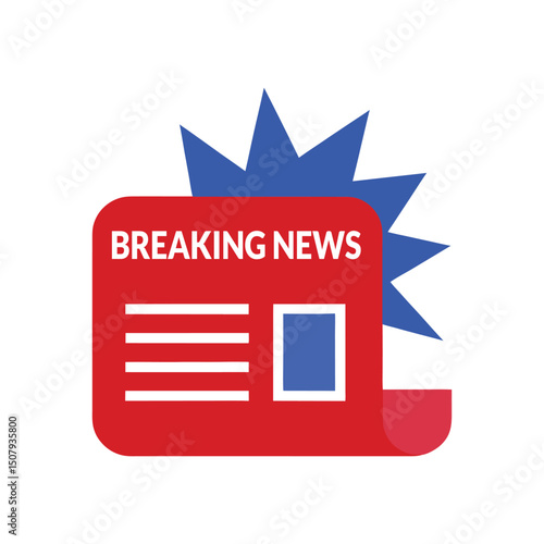 Breaking News Icon – Urgent Alert Symbols for Media & Broadcast Design
