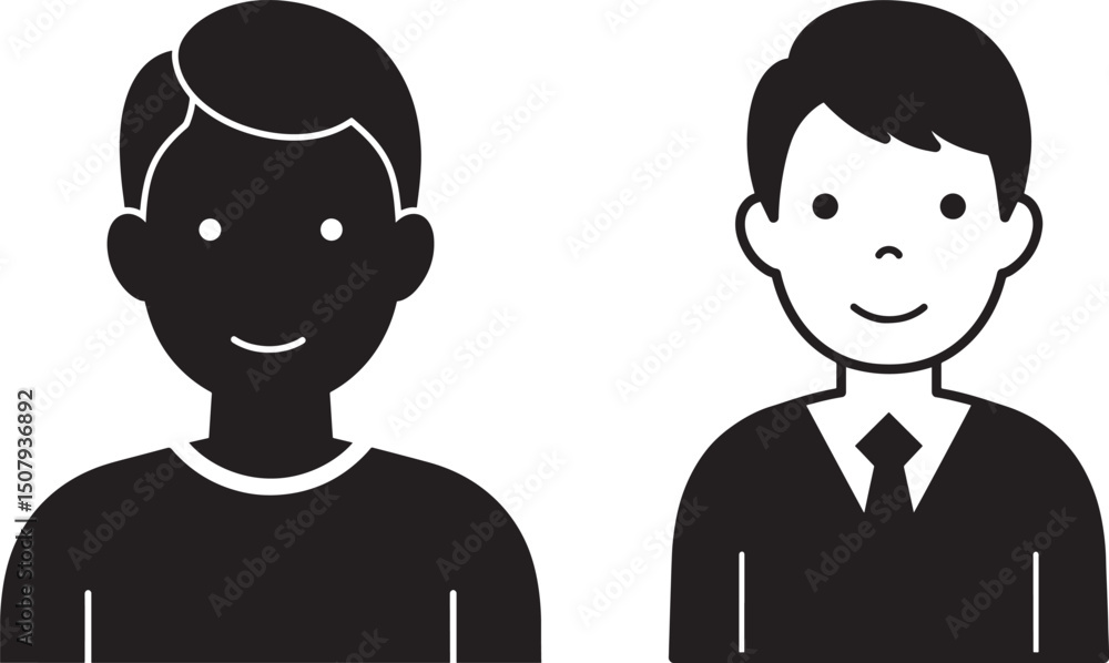 Naklejka premium Vector Design Character Male Icon Style