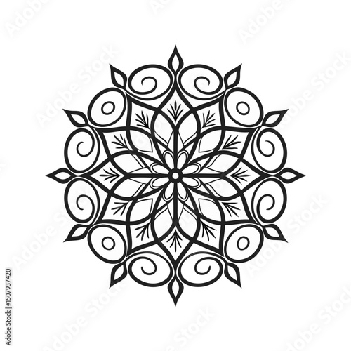 Circular pattern in the form of a mandala Henna tatoo mandala Mehndi style. Decorative pattern in oriental style