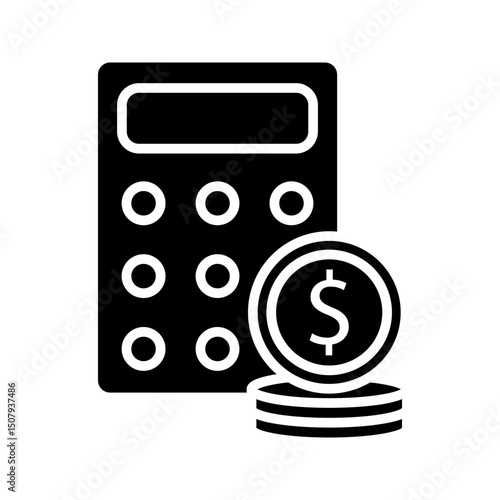 Collection of calculator icons with coins, Calculator icons and accounting coins. calculator vector