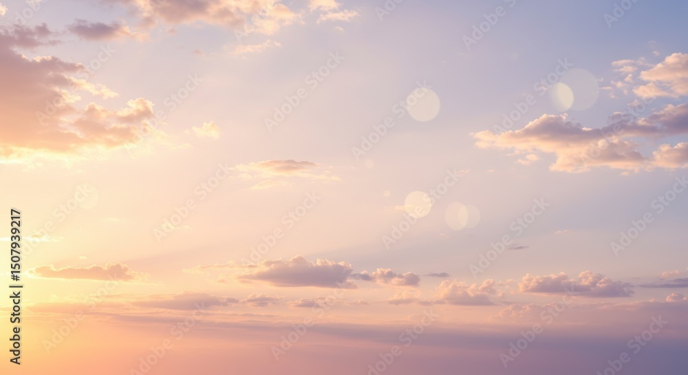 Obraz premium 空と雲の背景、パステルカラーの空模様
