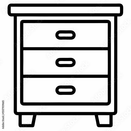 chest of drawers vector illustration on white background
