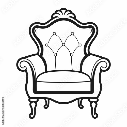armchair isolated on white background