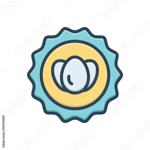 Color illustration icon for free range eggs