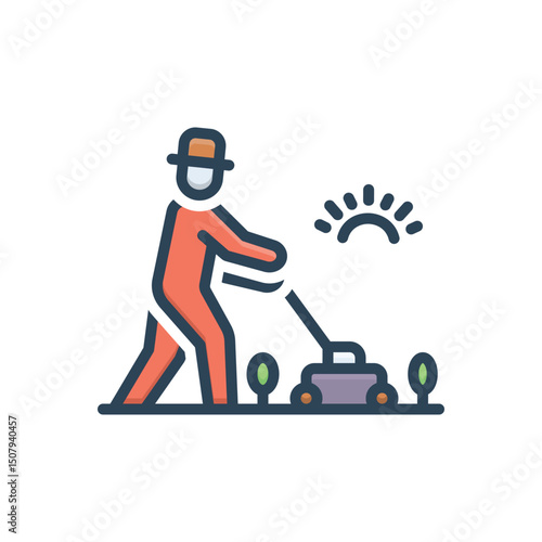 Color illustration icon for harvesting