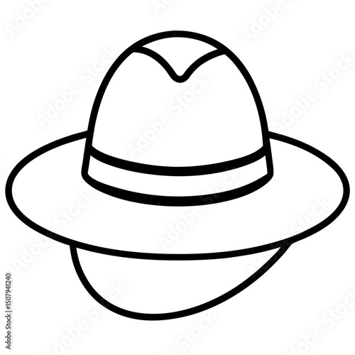 Minimal Hat Vector on White Background