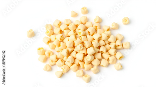 Puffed corn peanuts snacks isolated on white background.