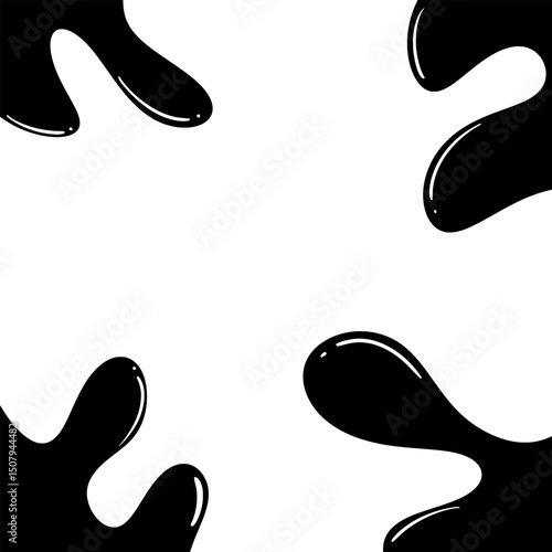 white background with black ink melting colliding with each other