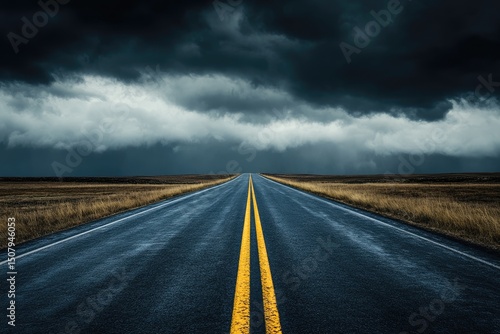 Wallpaper Mural Empty road stretches into a stormy sky Torontodigital.ca