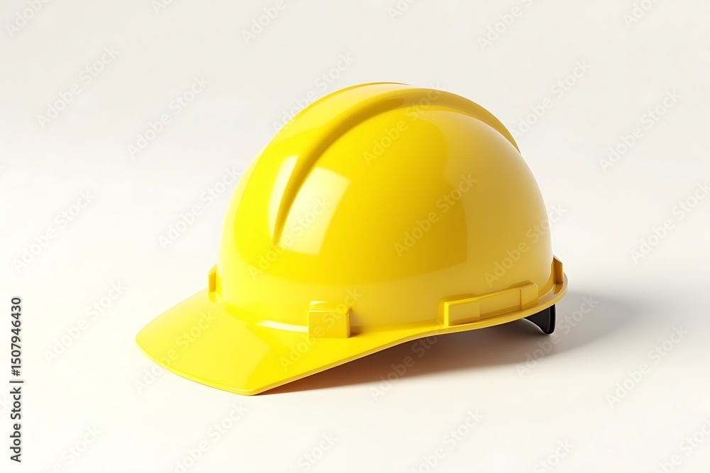 Fototapeta premium Yellow hard hat isolated on white background for construction and safety use