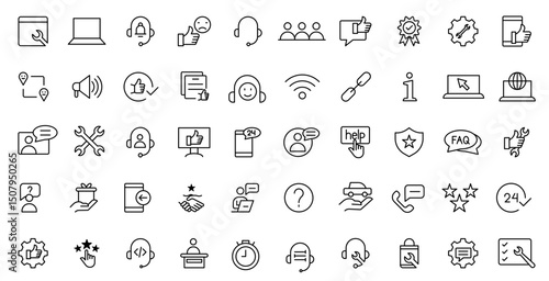 Customer service icon set. vector. editable